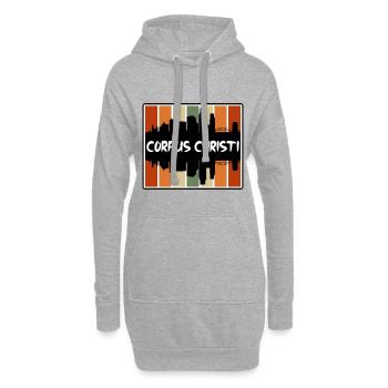Corpus Christi Texas Usa Skyline Silhouette Travel - Hoodie-Kleid - Grau meliert - Vorne