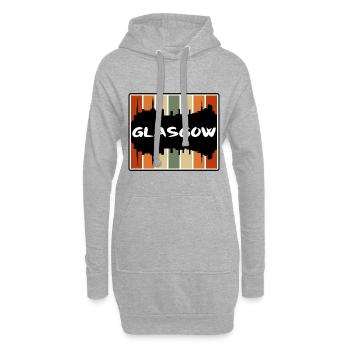 Glasgow Ecosse Skyline Silhouette Voyage Souveni - Sweat-shirt à capuche long Femme - gris chiné - Devant