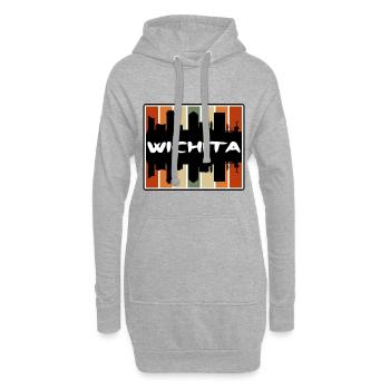 Wichita Kansas USA Skyline Silhouette Reisen Souve - Hoodie-Kleid - Grau meliert - Vorne