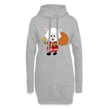 KATZE - WEIHNACHTEN - WEIHNACHTSMANN - GESCHENKE - Hoodie-Kleid - Grau meliert - Vorne