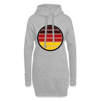 Les couleurs de l’Allemagne - Sweat-shirt à capuche long Femme - gris chiné - Devant