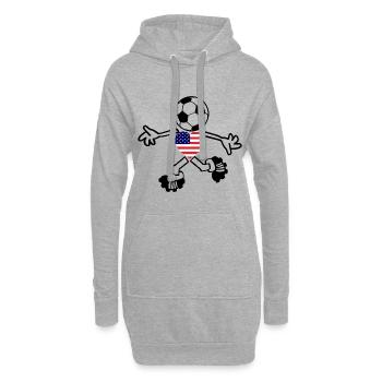 Die USA Fußballer - Hoodie-Kleid - Grau meliert - Vorne