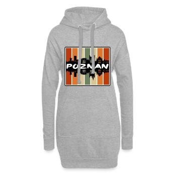 Poznan Pologne Skyline Silhouette Souvenir de voyage - Sweat-shirt à capuche long Femme - gris chiné - Devant