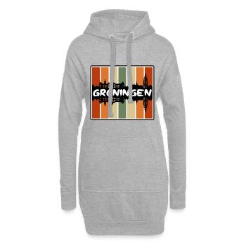 Groningen Niederlande Skyline Silhouette Reisen So - Hoodie-Kleid - Grau meliert - Vorne