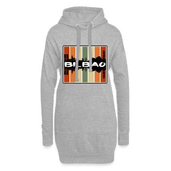 Bilbao Spanien Skyline Silhouette Reise Souvenir - Hoodie-Kleid - Grau meliert - Vorne