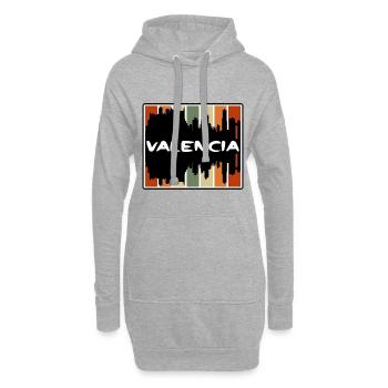 Valencia Spanien Skyline Silhouette Reise Souvenir - Hoodie-Kleid - Grau meliert - Vorne
