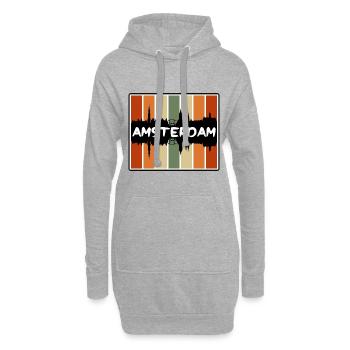 Amsterdam Niederlande Skyline Silhouette Reisen So - Hoodie-Kleid - Grau meliert - Vorne