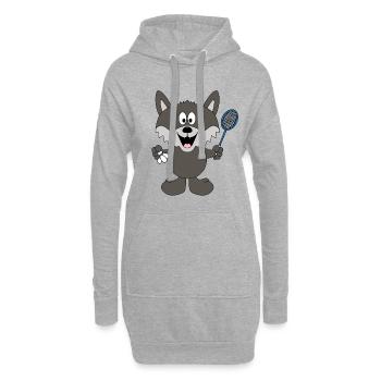 WOLF - FEDERBALL - BADMINTON - SPORT - TIER - Hoodie-Kleid - Grau meliert - Vorne