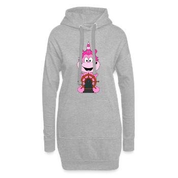 EINHORN - KAPITÄN - BOOT - SCHIFF - SEEMANN - Hoodie-Kleid - Grau meliert - Vorne
