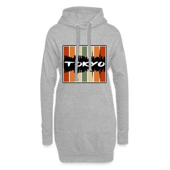 Tokyo Japan Skyline Silhouette Reisesouvenir - Hoodie-Kleid - Grau meliert - Vorne
