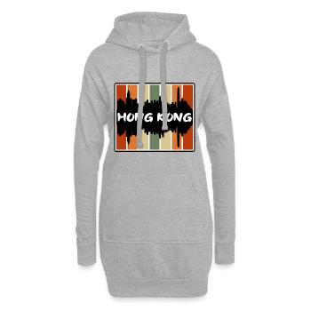 Hong Kong China Skyline Silhouette Reise Souvenir - Hoodie-Kleid - Grau meliert - Vorne