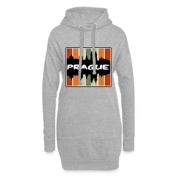 Prag Tschechien Skyline Silhouette Reise Souvenir - Hoodie-Kleid - Grau meliert - Vorne