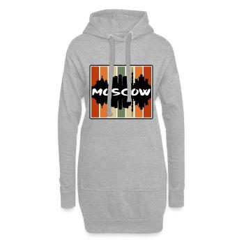Moscou Russie Skyline Silhouette Souvenir de voyage - Sweat-shirt à capuche long Femme - gris chiné - Devant