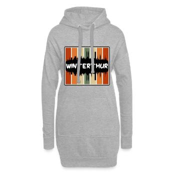 Winterthur Switzerland Skyline Silhouette Travel S - Hoodie Dress - heather grey - Front