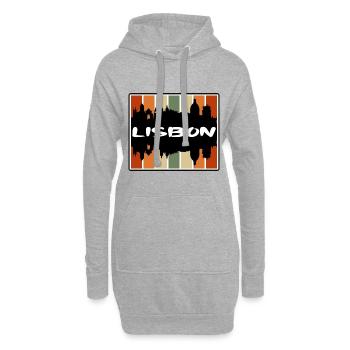 Lisbonne Portugal Skyline Silhouette Voyage Souvenir - Sweat-shirt à capuche long Femme - gris chiné - Devant