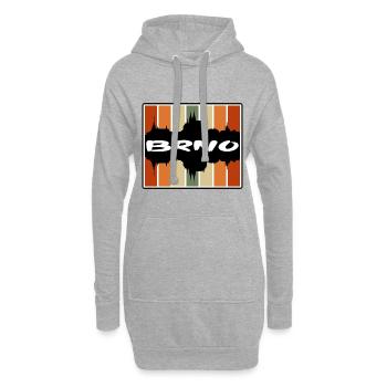 Brünn Tschechien Skyline Silhouette Reise Souvenir - Hoodie-Kleid - Grau meliert - Vorne