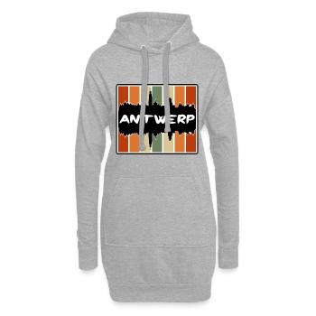 Anvers Belgique Skyline Silhouette Voyage Souvenir - Sweat-shirt à capuche long Femme - gris chiné - Devant