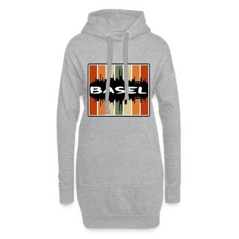 Basel Schweiz Skyline Silhouette Travel Souven - Hoodie-Kleid - Grau meliert - Vorne