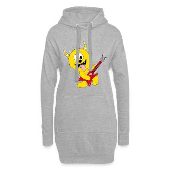 MONSTER - GITARRE - MUSIK - BAND - LIEBE - Hoodie-Kleid - Grau meliert - Vorne