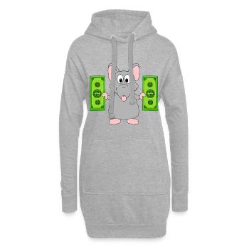 RATTE - GELD - TIER - TIERISCH - Hoodie-Kleid - Grau meliert - Vorne