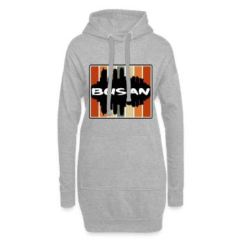 Busan South Korea Skyline Silhouette Travel Souven - Hoodie Dress - heather grey - Front