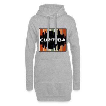Curitiba Brésil Skyline Silhouette Souvenir de voyage - Sweat-shirt à capuche long Femme - gris chiné - Devant