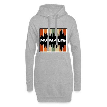 Manaus Brasilien Skyline Silhouette Reise Souvenir - Hoodie-Kleid - Grau meliert - Vorne
