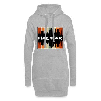 Halifax Canada Skyline Silhouette Voyage Souvenir - Sweat-shirt à capuche long Femme - gris chiné - Devant