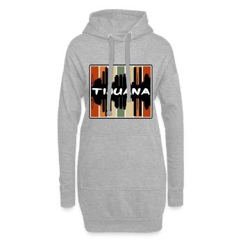 Tijuana Mexique Skyline Silhouette Souvenir de voyage - Sweat-shirt à capuche long Femme - gris chiné - Devant
