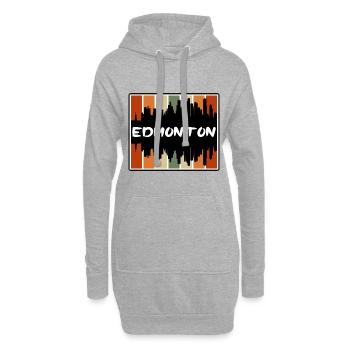 Edmonton Canada Skyline Silhouette Souvenir de voyage - Sweat-shirt à capuche long Femme - gris chiné - Devant