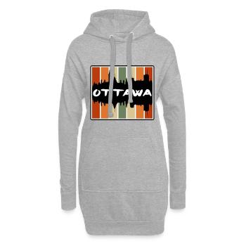 Ottawa Canada Skyline Silhouette Souvenir de voyage - Sweat-shirt à capuche long Femme - gris chiné - Devant