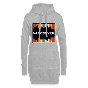 Vancouver Canada Skyline Silhouette Travel Souveni - Sweat-shirt à capuche long Femme - gris chiné - Devant