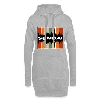 Sendai Japan Skyline Silhouette Reisesouvenir - Hoodie-Kleid - Grau meliert - Vorne