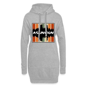 Asuncion Paraguay Skyline Silhouette Voyage Souven - Sweat-shirt à capuche long Femme - gris chiné - Devant