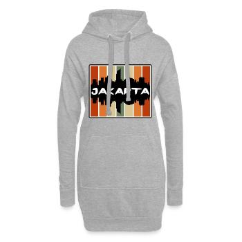 Jakarta Indonésie Skyline Silhouette Voyage Souven - Sweat-shirt à capuche long Femme - gris chiné - Devant