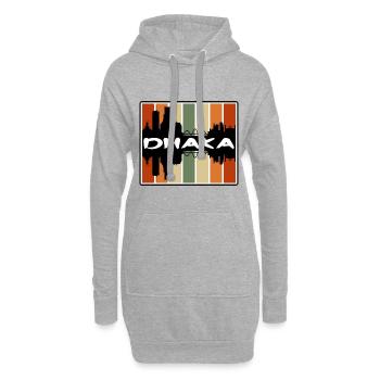 Dhaka Bangladesh Skyline Silhouette Voyage Souveni - Sweat-shirt à capuche long Femme - gris chiné - Devant