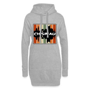 Chisinau Moldawien Skyline Silhouette Reise Souveni - Hoodie-Kleid - Grau meliert - Vorne