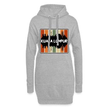 Kuala Lumpur Malaysia Skyline Silhouette Reisen So - Hoodie-Kleid - Grau meliert - Vorne