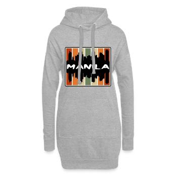 Manille Philippines Skyline Silhouette Travel Souve - Sweat-shirt à capuche long Femme - gris chiné - Devant