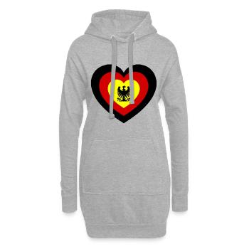 Ein Herz für unser Germany - Hoodie-Kleid - Grau meliert - Vorne
