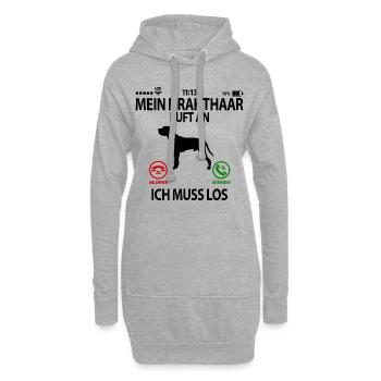 Deutsch Drahthaar Geschenkidee Lustig Spruch - Hoodie-Kleid - Grau meliert - Vorne