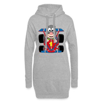 MAULWURF - RENNAUTO - AUTO - RENNFAHRER - TIER - Hoodie-Kleid - Grau meliert - Vorne