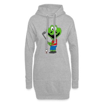 KROKODIL - GOLF - GOLFER - SPORT - TIER - Hoodie-Kleid - Grau meliert - Vorne