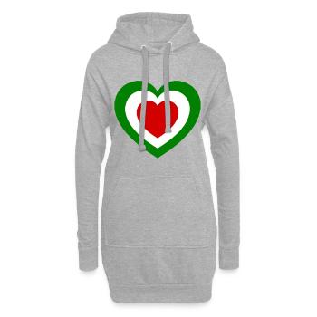 Un cœur pour Italia - Sweat-shirt à capuche long Femme - gris chiné - Devant