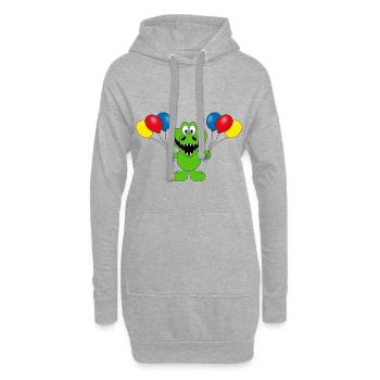 KROKODIL - LUFTBALLONS - TIER - KIND - BABY - Hoodie-Kleid - Grau meliert - Vorne