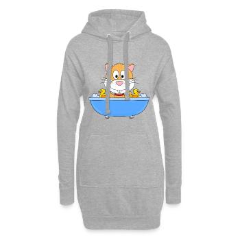 HAMSTER - BADEWANNE - BADEN - TIER - TIERISCH - Hoodie-Kleid - Grau meliert - Vorne
