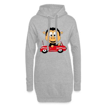 SCHWARZES SCHAF - AUTO - TIER - TIERISCH - BABY - Hoodie-Kleid - Grau meliert - Vorne