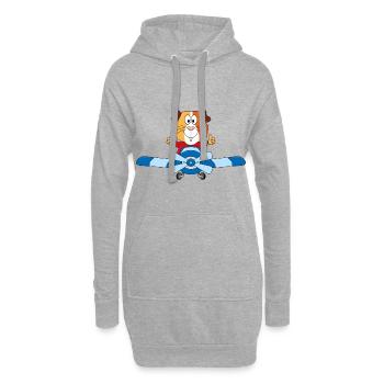 MEERSCHWEINCHEN - FLUGZEUG - PILOT - FLIEGEN - Hoodie-Kleid - Grau meliert - Vorne