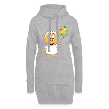 SCHAF - DRACHE - DRACHENSTEIGEN - TIER - KIND - Hoodie-Kleid - Grau meliert - Vorne