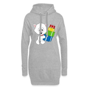 KATZE - GESCHENKE - WEIHNACHTEN - TIER - TIERISCH - Hoodie-Kleid - Grau meliert - Vorne